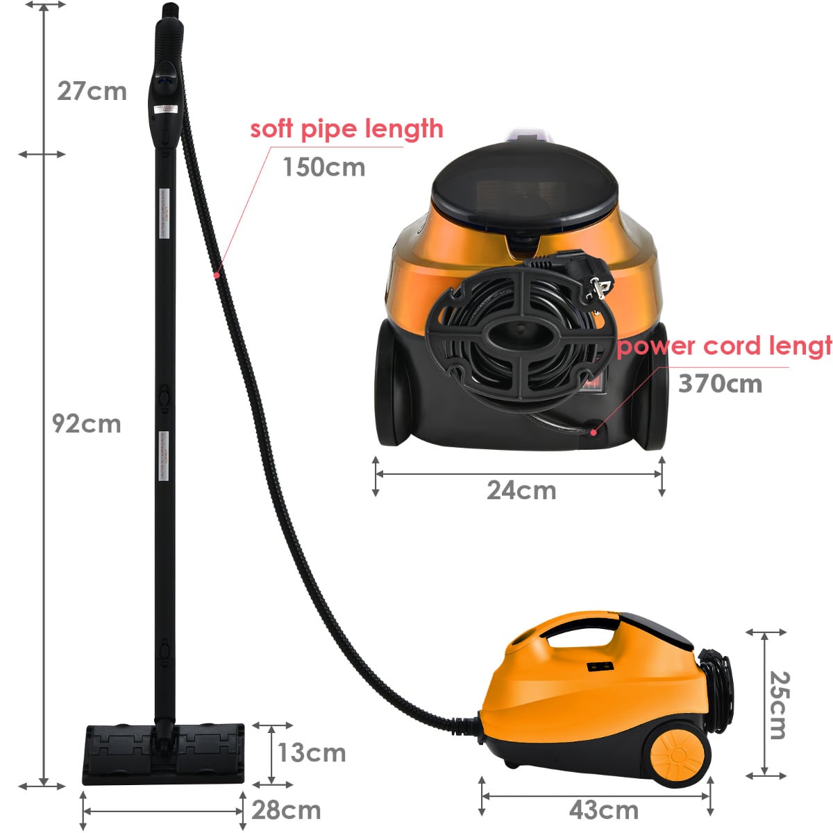 2000w Multi Purpose Steam Cleaning Mop-Yellow