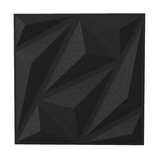 20-Pack 3D Acoustic Wall Panels  with Diamond Texture-Black