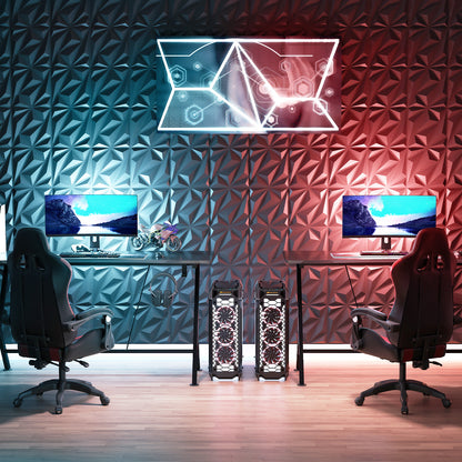 20-Pack 3D Acoustic Wall Panels  with Diamond Texture-Black