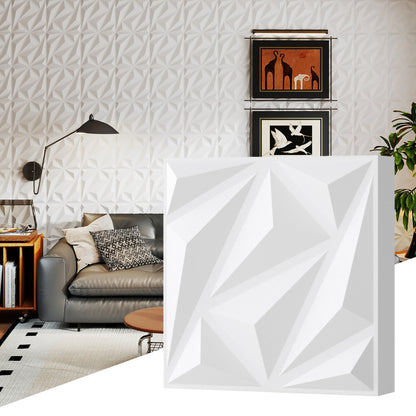 20-Pack 3D Acoustic Wall Panels  with Diamond Texture-White