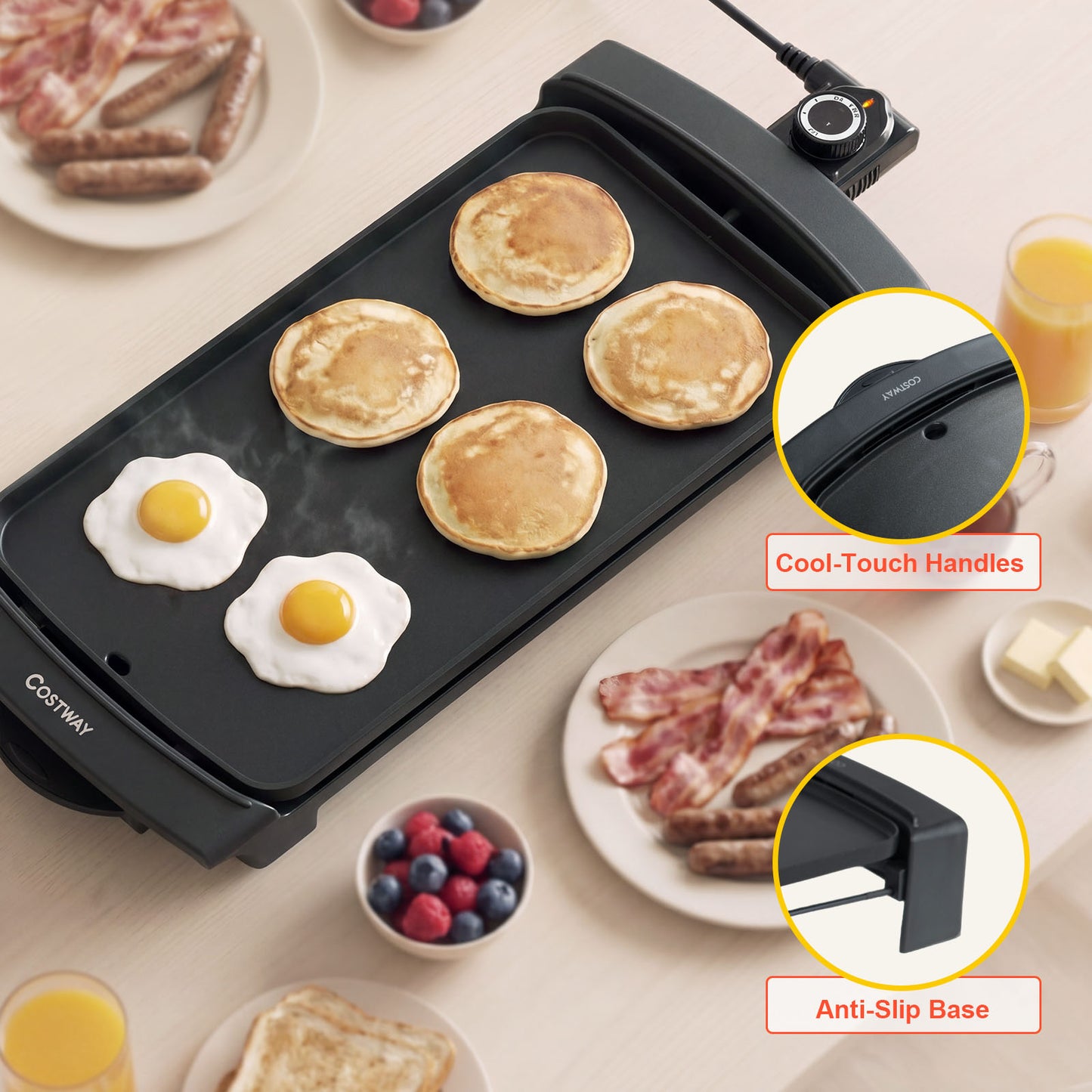 2150W Electric Flat Top Grill with Nonstick Cooking Surface