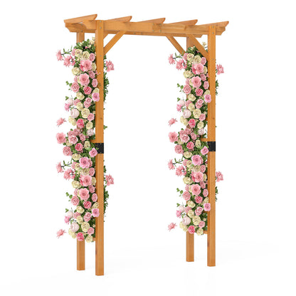 215 cm Garden Arch Wooden Arbor Wedding Arch for Parties-Orange