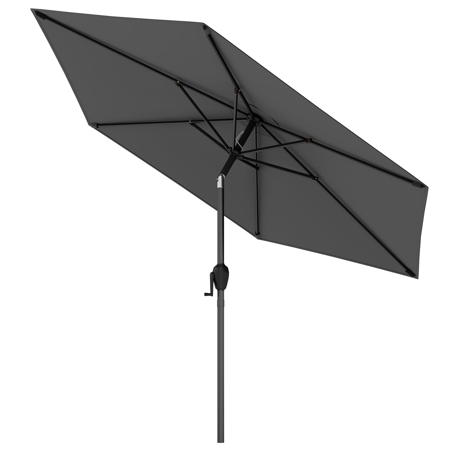 230CM Patio Umbrella with Push Button Tilt and Vented Canopy-Grey