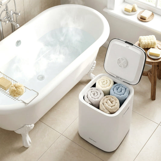 23L Towel Warmer Bucket Large Hot Towel Heater with Child Lock-White