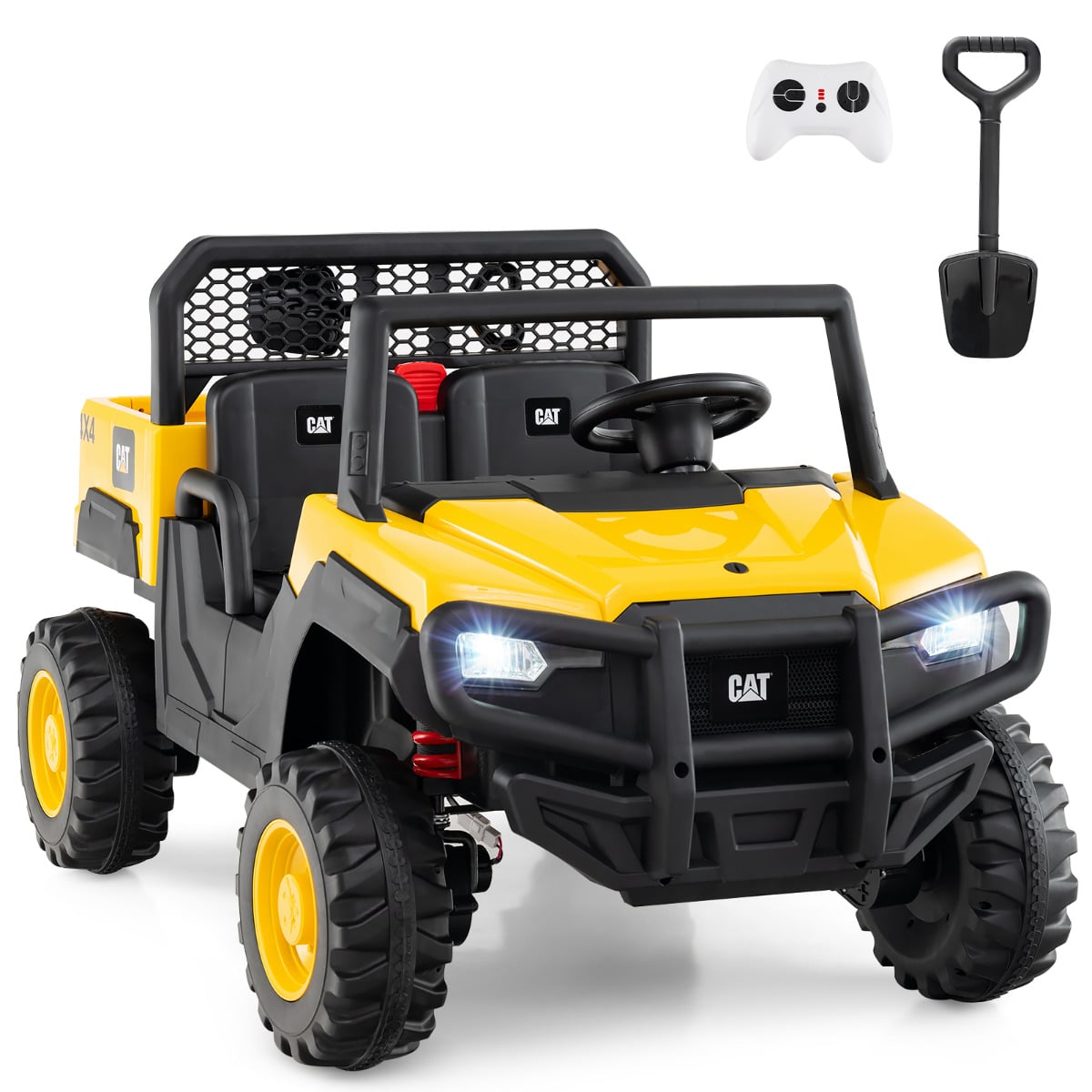 24V Ride On Dump Truck with Remote Control and Music-Yellow