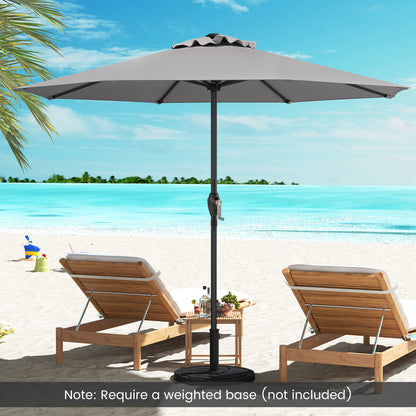 250 cm Patio Umbrella Outdoor Heavy Duty Market Umbrella-Grey