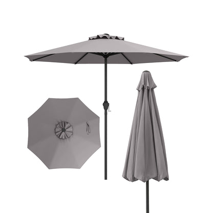 250 cm Patio Umbrella Outdoor Heavy Duty Market Umbrella-Grey