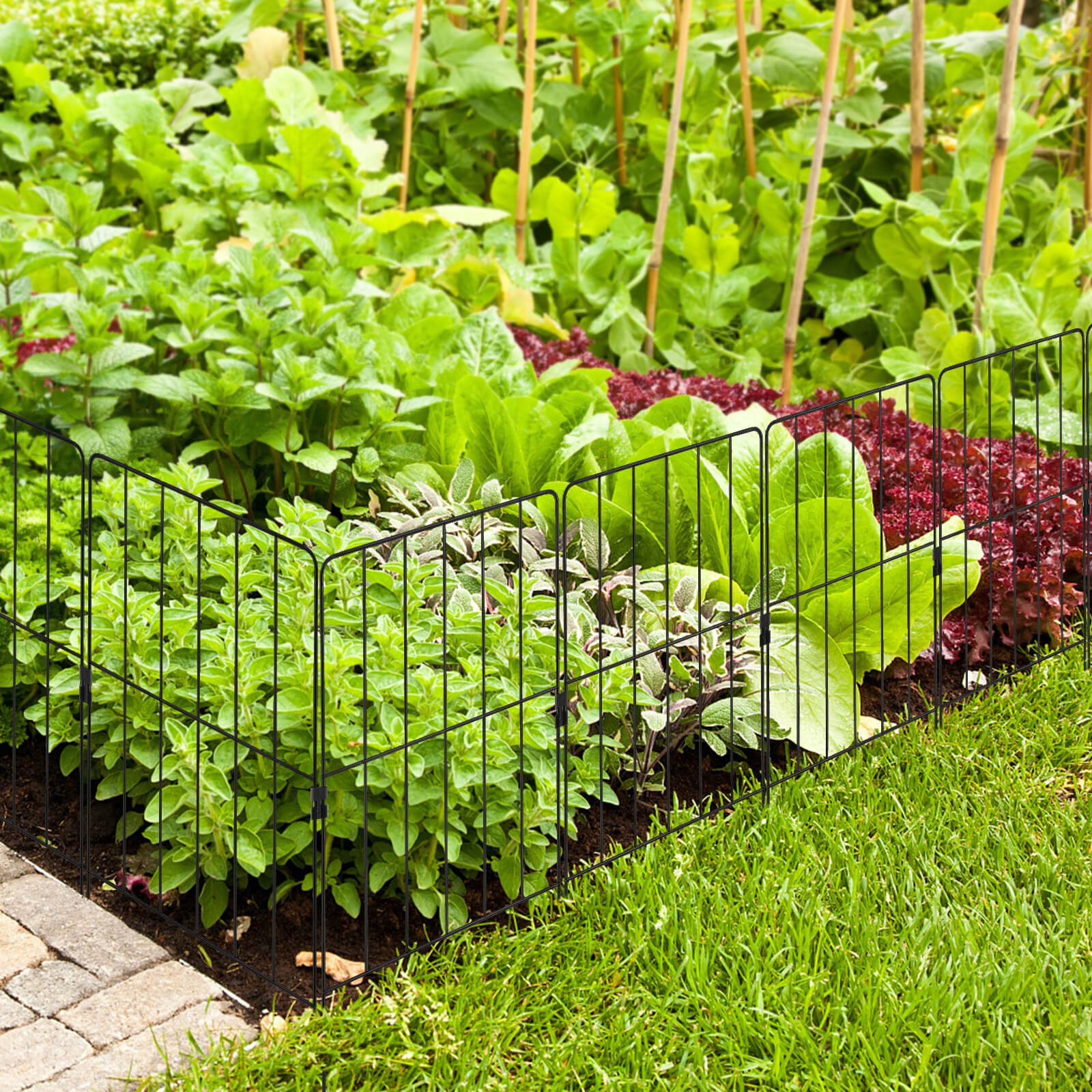 25 Pieces 33 x 61 cm Garden Fence with Rotatable Connector