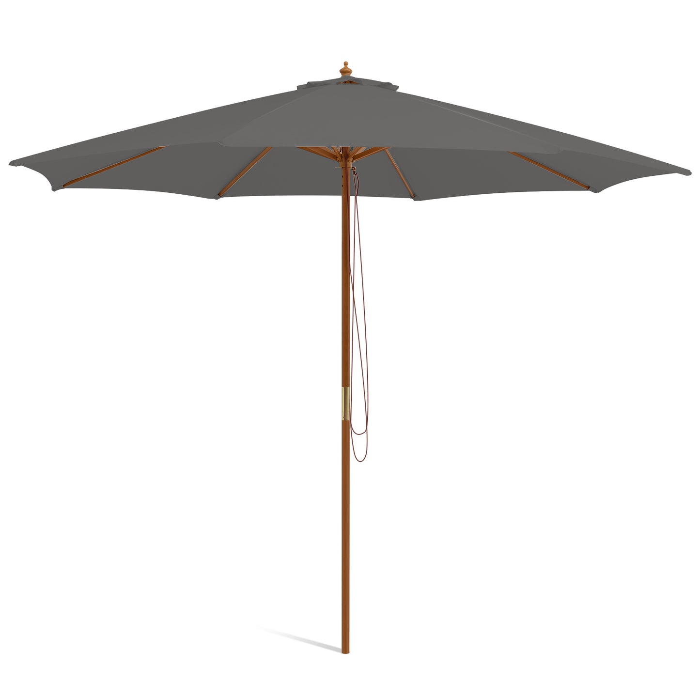 295 x 295 cm Patio Umbrella with Pulley Lift and Ventilation Hole-Grey