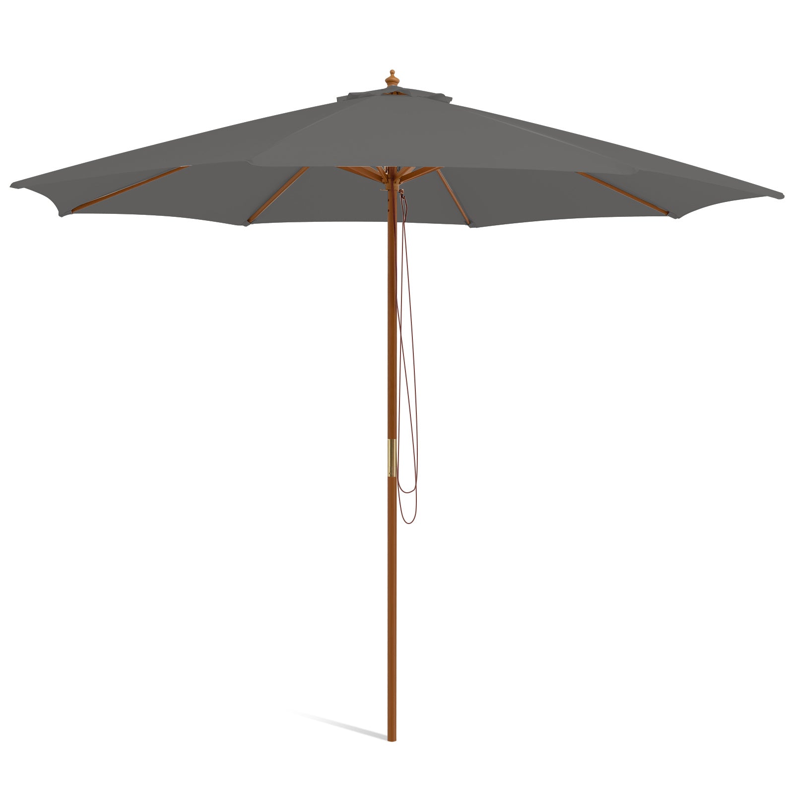 295 x 295 cm Patio Umbrella with Pulley Lift and Ventilation Hole-Grey