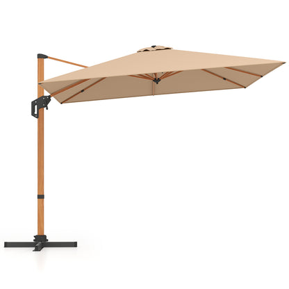 297 cm Outdoor Patio Cantilever Umbrella with 360° Rotation-Beige