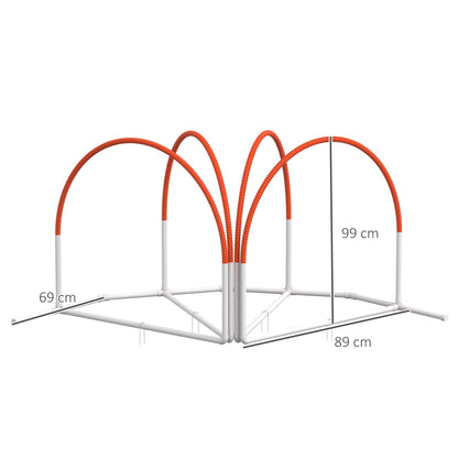 PawHut Dog Agility Equipment Set, Dog Agility Training Equipment for Dogs w/ Oxford Carry Bag, 4 PCS Weave Poles Orange