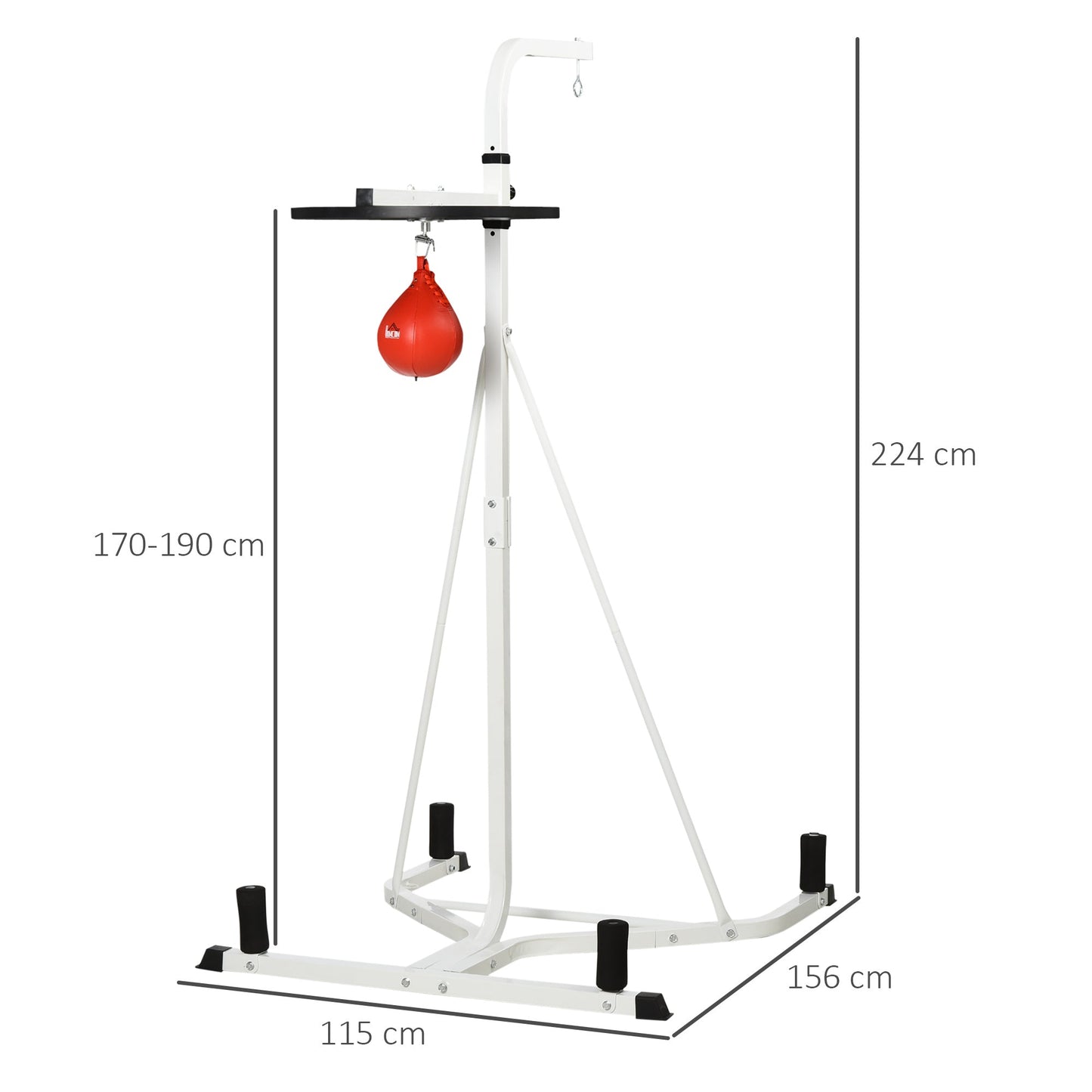 HOMCOM Adjustable Freestanding Speedbag, Punch Bag Hanger, White