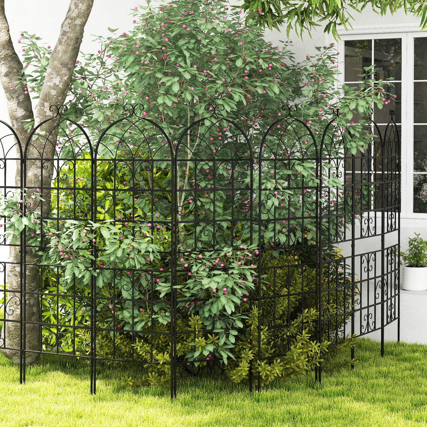 2/4 Pack 180 cm x 50 cm Metal Garden Trellis Decorative for Climbing Plants-2 Pack