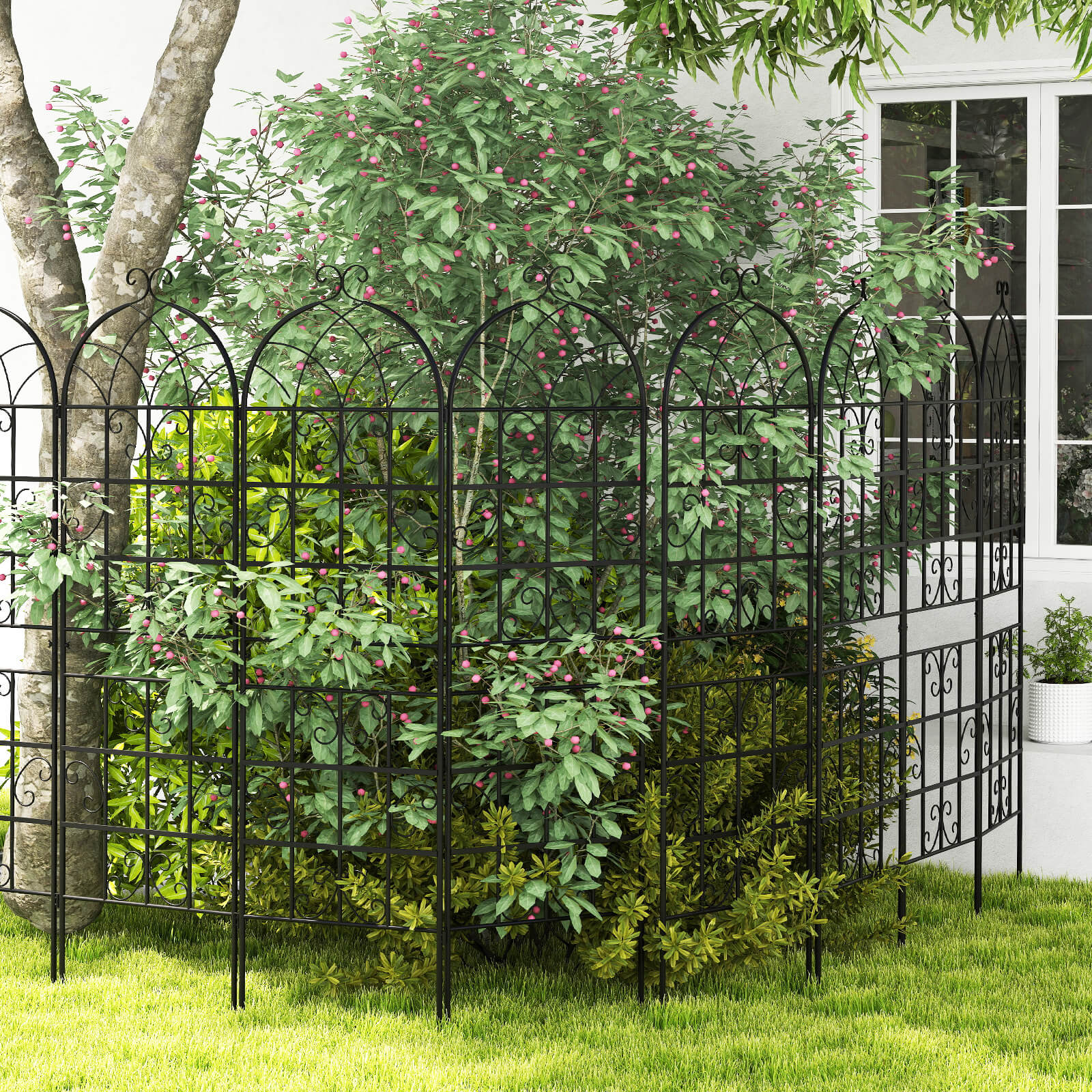 2/4 Pack 180 cm x 50 cm Metal Garden Trellis Decorative for Climbing Plants-2 Pack
