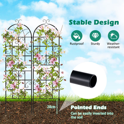 2/4 Pack 180 cm x 50 cm Metal Garden Trellis Decorative for Climbing Plants-2 Pack