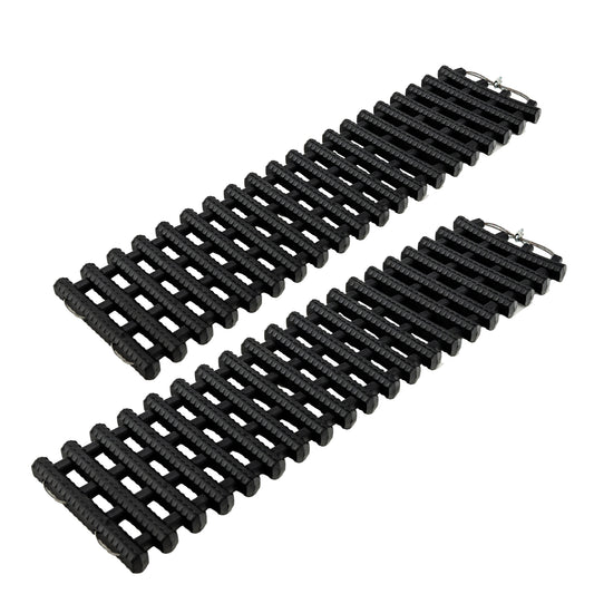 2 Pack Tire Traction Mats Portable TPR Recovery Track Pad with Bag-M