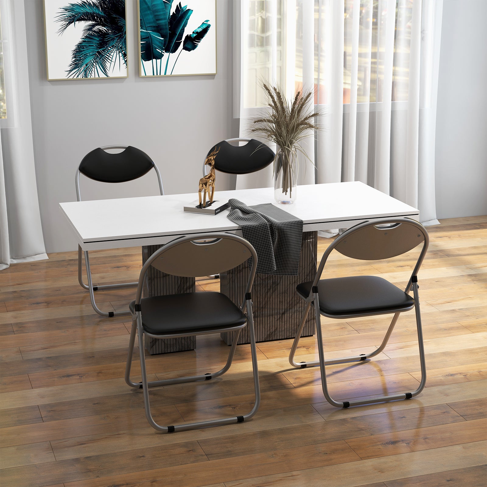 2 Pack Folding Commercial Grade Metal Chair with Padded Seat