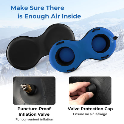 2-Person Inflatable Snow Tube for Adults Kids-Blue