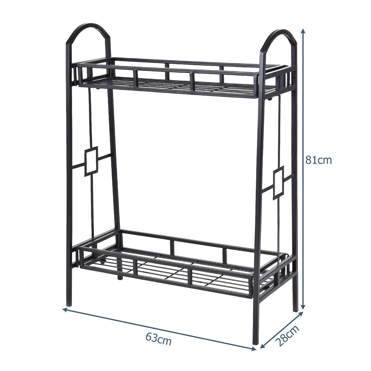 2 Tier Metal Plant Stand Indoor Outdoor Flower Pots Display Rack Shelf