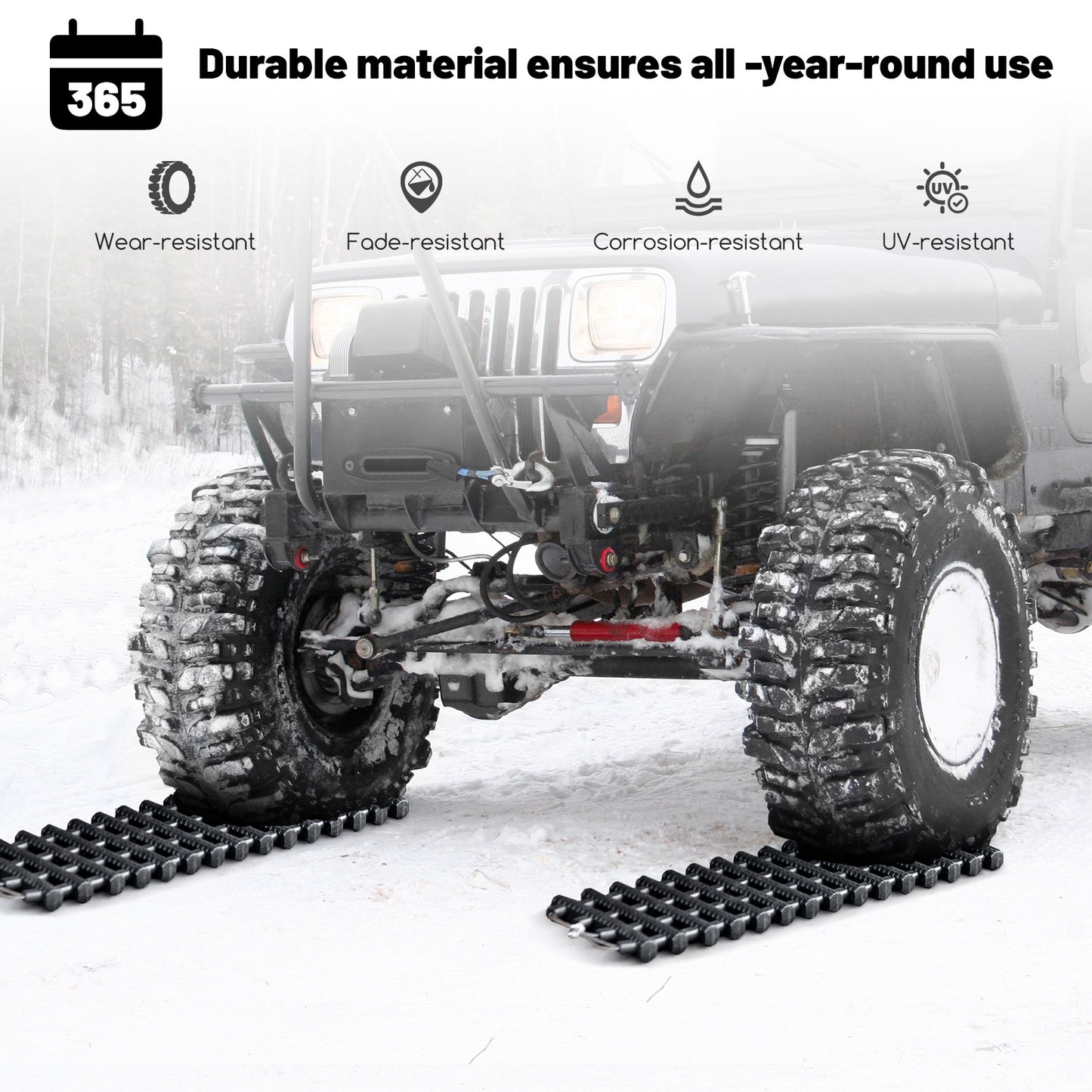 2 Pack Tire Traction Mats Portable TPR Recovery Track Pad with Bag-S