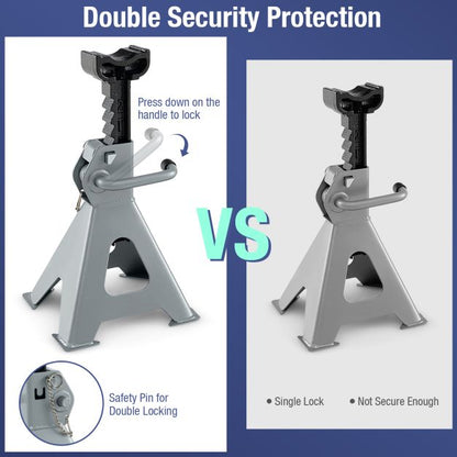 2 Tons Heavy-duty Steel High Lift Jack Stands