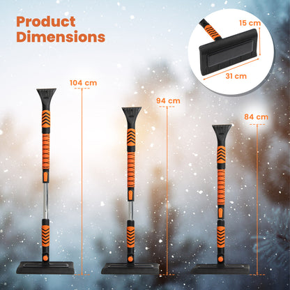 2 in 1 Extendable Snow Shovel 41” Ice Scraper-Orange