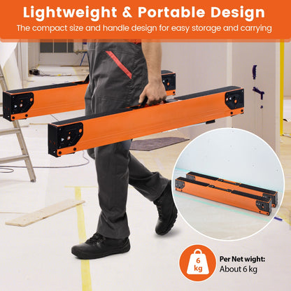 2 Pack Saw Horses with Folding Design Non-slip Pads and Surface-Orange