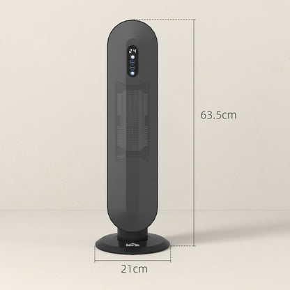 HOMCOM 45Â° Oscillating Ceramic Space Heater, with Remote - Black