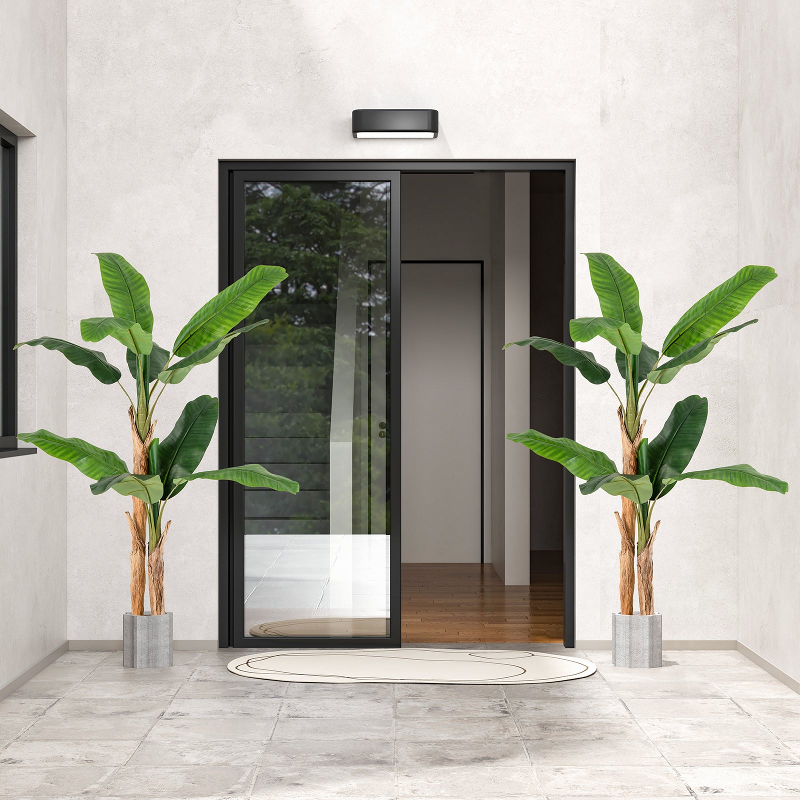 2 Pack 165cm Tall Artificial Banana Tree with 10 Large Leaves