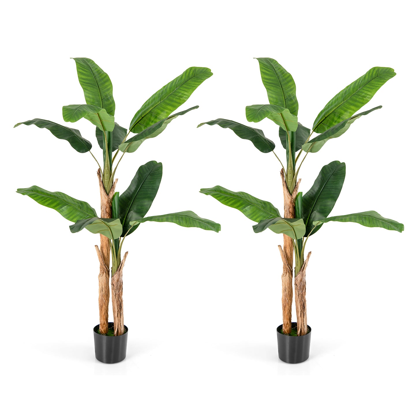 2 Pack 165cm Tall Artificial Banana Tree with 10 Large Leaves