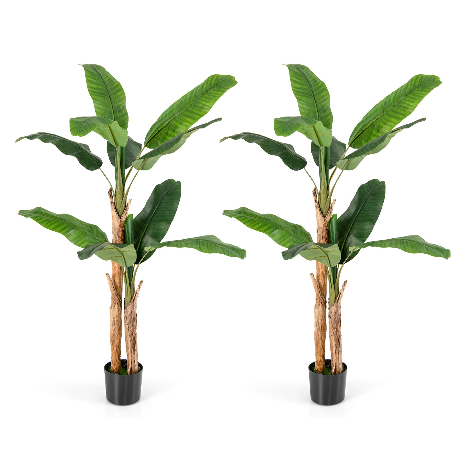 2 Pack 165cm Tall Artificial Banana Tree with 10 Large Leaves