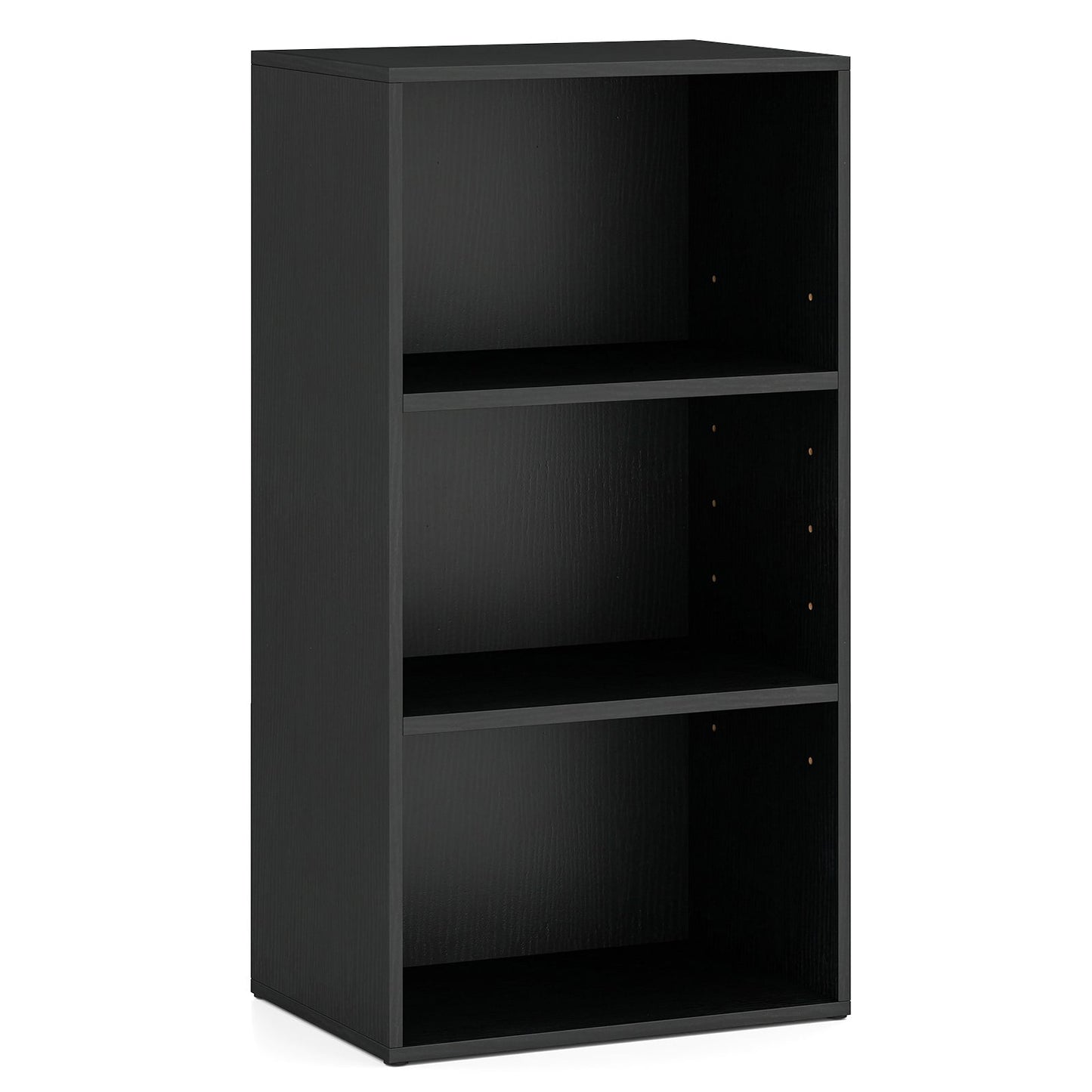 3-Cube Bookcase with 7-Position Adjustable Shelves and Anti-Toppling Kits-Blcak