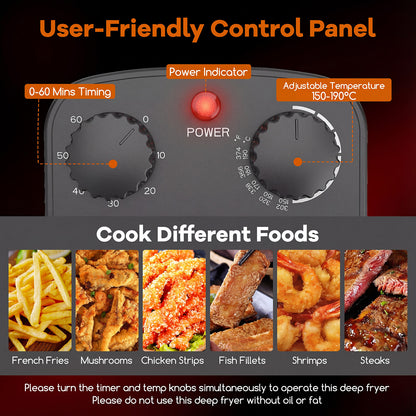 3 Liter 2000W Electric Deep Fryer  with Detachable Frying Basket