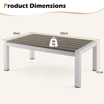 3-Piece Aluminum Patio Set with Cushions for Garden Backyard Poolside-Grey