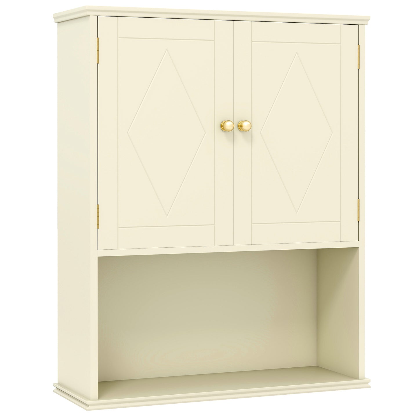 3-Piece Bathroom Cabinet Set with Diamond Pattern, Floor, Tall & Wall Cabinet