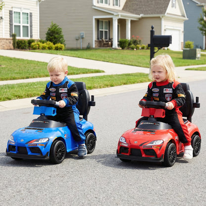 3-in-1 Push Car for Toddlers Toyota Licensed Sliding Car with Handle and Music-Blue