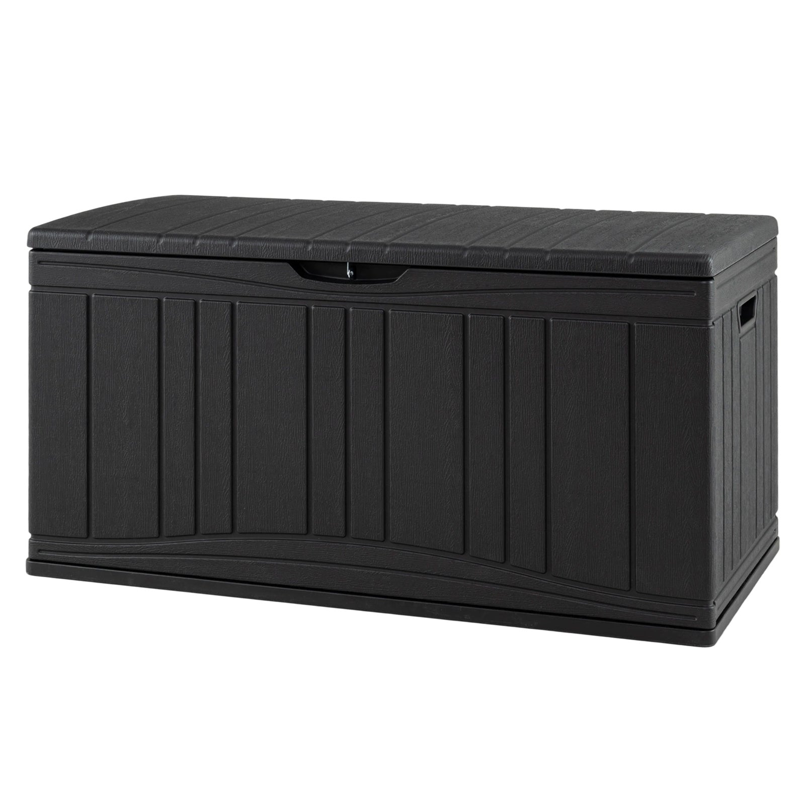 300 L Patio HDPE Storage Container with Gas Struts and Lockable Lid-Black