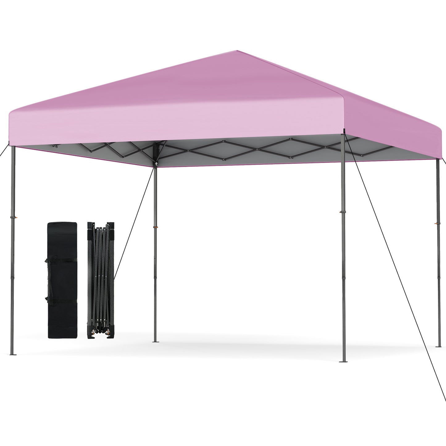 300 x 295 cm Pop up Canopy Tent with Portable Carrying Bag and Wind Ropes-Pink