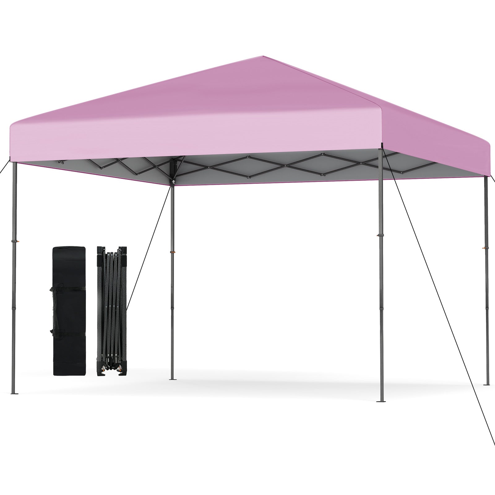 300 x 295 cm Pop up Canopy Tent with Portable Carrying Bag and Wind Ropes-Pink
