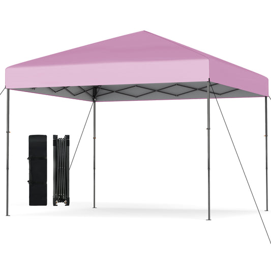 300 x 295 cm Pop up Canopy Tent with Portable Carrying Bag and Wind Ropes-Pink