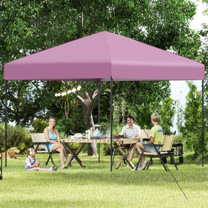 300 x 295 cm Pop up Canopy Tent with Portable Carrying Bag and Wind Ropes-Pink