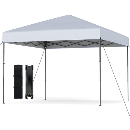 300 x 295 cm Pop up Canopy Tent with Portable Carrying Bag and Wind Ropes-White