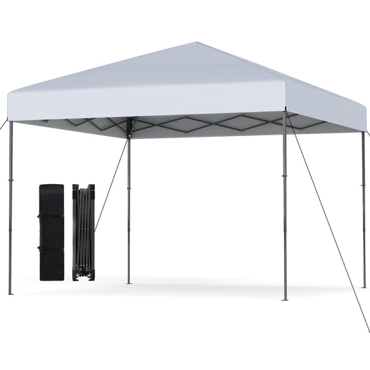 300 x 295 cm Pop up Canopy Tent with Portable Carrying Bag and Wind Ropes-White