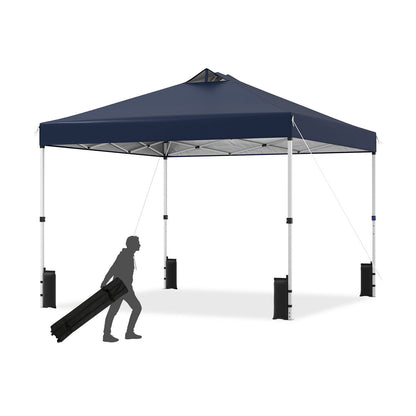 300 x 300 cm Pop up Canopy Tent 1 Person Easy Setup Gazebo Shelter with 1 Button Push-Blue