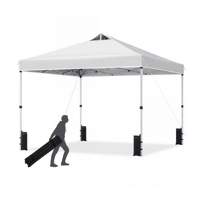 300 x 300 cm Pop up Canopy Tent 1 Person Easy Setup Gazebo Shelter with 1 Button Push-White