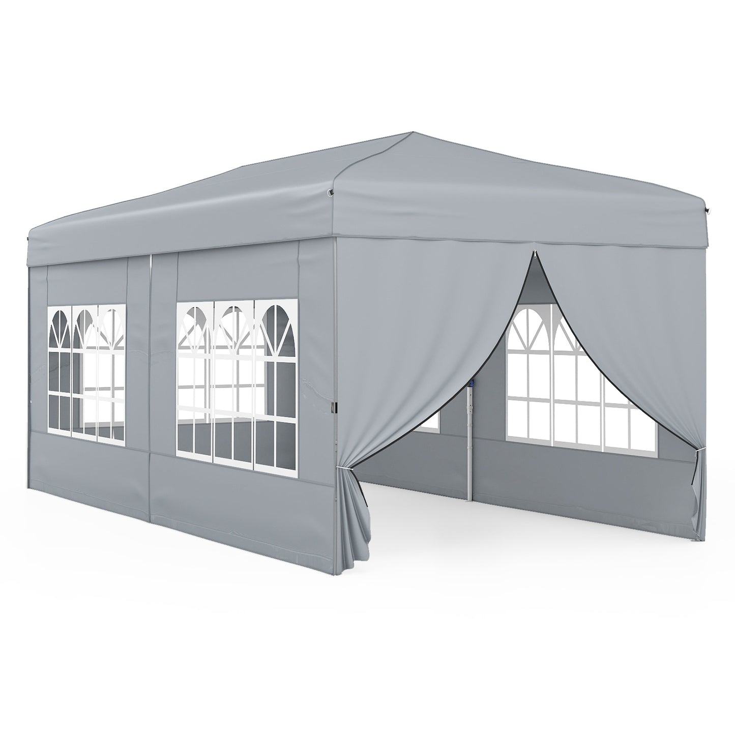 300 x 600 cm Pop up Canopy Tent with 6 Sidewalls and Wheeled Bag-Grey