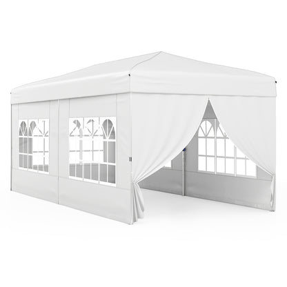300 x 600 cm Pop up Canopy Tent with 6 Sidewalls and Wheeled Bag-White