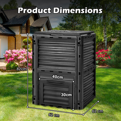 300 Litre Garden Compost Bin-Black