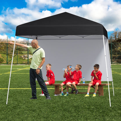 300 x 300 cm Pop up Canopy Tent with 1 Sidewall and Portable Backpack-Black